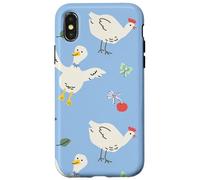 Cute Farmhouse Chicken Pattern with Country Cottage Style Custodia per iPhone X/XS