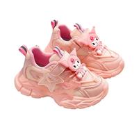 Cute Fashion Sports Shoes for Little Girls with Breathable Mesh Sneakers (Pink,29)