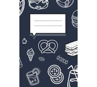 Cute Fast Food Notebook: Aesthetic Junk Food Pattern Journal with Name Frame - 6" x 9", 124 Pages (5mm Grid / Graph Paper)