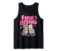 Cute Feral Besties Raccoon Opossum Art Canotta