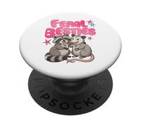 Cute Feral Besties Raccoon Opossum Art PopSockets PopGrip Adesivo