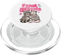 Cute Feral Besties Raccoon Opossum Art PopSockets PopGrip per MagSafe