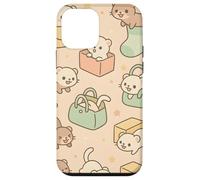 Cute Ferret Cartoon Kawaii Pastel Animal Playtime Art Custodia per iPhone 12 mini