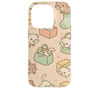 Cute Ferret Cartoon Kawaii Pastel Animal Playtime Art Custodia per iPhone 14 Pro