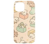 Cute Ferret Cartoon Kawaii Pastel Animal Playtime Art Custodia per iPhone 15