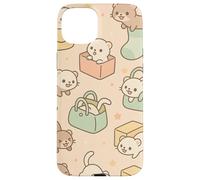 Cute Ferret Cartoon Kawaii Pastel Animal Playtime Art Custodia per iPhone 15 Plus