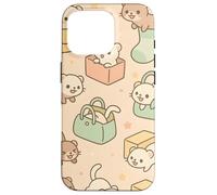 Cute Ferret Cartoon Kawaii Pastel Animal Playtime Art Custodia per iPhone 16 Pro
