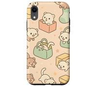 Cute Ferret Cartoon Kawaii Pastel Animal Playtime Art Custodia per iPhone XR
