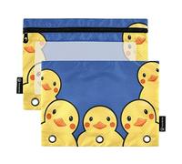 Cute Five Little Yellow Ducks 3 anelli raccoglitori matita caso 2 pz cartelle di file per ufficio esame cerniera cancelleria borsa