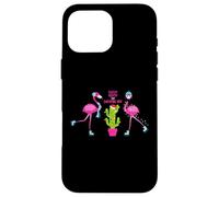 Cute Flamingo Around Christmas Tree Lights Graphic Designs Custodia per iPhone 16 Pro Max