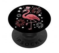 Cute Flamingo Independence Day 4 luglio Amante degli animali PopSockets PopGrip Adesivo