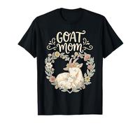 Cute Floral Goat Mom Homestead Farmer Mother Maglietta
