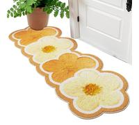 Cute Flower Bath Mat, Absorbent Floor Mat Carpet, Non Slip Bathroom Cushion, Washable Fabric Floor Cover with Quick Dry Feature, Home Interior Comfort Rug, for Kitchen Bedroom Living Room Indoor Use