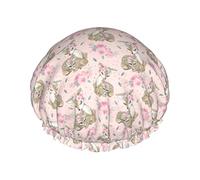 Cute Flower Deer Madre e bambino Cuffie da a per le donne, Cuffia per capelli da a riutilizzabile impermeabile Cuffia da bagno Cuffia da a per turbante per ragazze