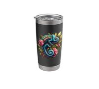 Cute Flowers Reptile Chameleon Lover Bicchiere termico in acciaio inox doppia parete