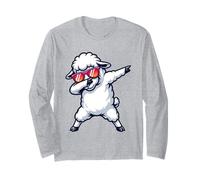 Cute Fluffy White Sheep Dabbing con Occhiali da Sole Maglia a Manica