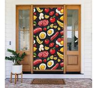 Cute Food 1 Stampa Coperture decorative per porte, decorazioni per interni ed esterni, primavera, estate, autunno, inverno, Halloween, Natale, decorazioni per la casa