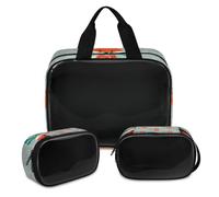 Cute Fox Borsa per il trucco invernale per donne e uomini, borsa per cosmetici traslucida con volpe, borsa da doccia, 3 pezzi da viaggio per articoli da toeletta organizer per cosmetici, Colore, XL,