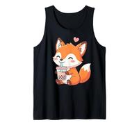 Cute Fox Bubble Tea Kawaii Anime Volpi Amanti Ragazze Canotta