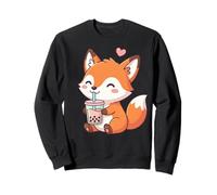 Cute Fox Bubble Tea Kawaii Anime Volpi Amanti Ragazze Felpa