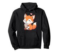 Cute Fox Bubble Tea Kawaii Anime Volpi Amanti Ragazze Felpa con Cappuccio