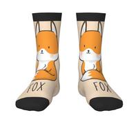 Cute Fox Cartoon Calzini Lunghi Traspirante Calze Uomo Unisex Calzini Donna Per Esterno Hike Running 40Cm