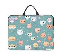 Cute fox - Custodia per computer portatile da 14", per viaggi d'affari, ufficio, con tracolla, ventiquattrore, nero, taglia unica