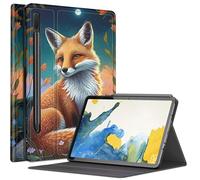 Cute Fox Custodia per Samsung Galaxy Tab S8 Plus/Tab S7 FE 12.4" 2021 / Galaxy Tab S7 Plus 2020, custodia con angoli di visualizzazione multipli con supporto S Pen e auto sleep/wake