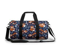 Cute Fox Family Foglie E Fiocchi di Neve Borsa Da Palestra Portatile per Donne E Uomini Viaggio Duffel Bag per Sport Stampa Gymbag Divertente Yoga Bag