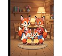 Cute Fox Family Greets Baby Notebook - Cozy Kawaii Fox Scene Lined Journal - 110 Pages