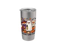 Cute Fox Halloween Witch Ghost Mummy Pumpkin Fox Lovers Bicchiere termico in acciaio inox doppia parete