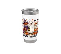 Cute Fox Halloween Witch Ghost Mummy Pumpkin Fox Lovers Bicchiere termico in acciaio inox doppia parete
