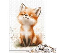 Cute Fox Illustration Jigsaw Puzzle Impossibili 1000Pcs Decorazione Per La Casa. Giochi Rilassamento E Intelligence Per Adulti E Bambini Da 12 Anni 1000pcs (75x50cm)