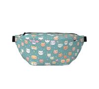 Cute Fox - Marsupio a tracolla grande, regalo per godersi sport, festival, allenamento, viaggi, corsa, casual, nero, taglia unica, Nero , Taglia unica
