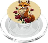 Cute Fox Roses Foresta Animale Volpe Rossa Fiori PopSockets PopGrip per MagSafe