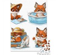 Cute Fox Stickers Pack Jigsaw Puzzle Impossibili 1000 Pezzi Decorazione Per La Casa. Rilassamento E Intelligence Per Adulti E Ragazzi Da 14 Anni 38x26cm/1000pcs