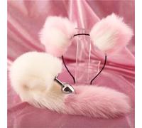 Cute Fox Tail Anal Plug Cat Ears Headbands Set Adult Games Nipple Clip Neck Collar Erotic Cosplay Sex Toys For Women(A3)