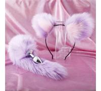 Cute Fox Tail Anal Plug Cat Ears Headbands Set Adult Games Nipple Clip Neck Collar Erotic Cosplay Sex Toys For Women(A1)