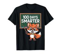 Cute Fox Teacher 100 Days Smarter School Fun Maglietta