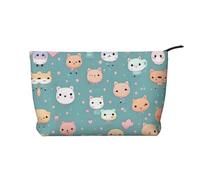 Cute Fox - Trousse per trucchi in velluto a coste, versatile, con cerniera, per uso quotidiano e organizer da viaggio, Nero , Taglia unica