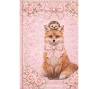 Cute Fox with Hedgehog on Head Notebook (6 x 9 inches, 100 Lined Pages): Aesthetic Lined Journal for Writing, School and Notes Pink