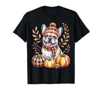 Cute French Bulldog Pumpkin Fall Thanksgiving Vibes Maglietta