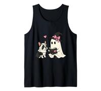 Cute Frenchie Camicia Halloween Ghost Lettura Libro Strega Cappello Canotta