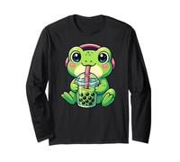 Cute Frog Boba Tea Lover Zoo Kawaii Ragazzi Ragazze Bambini Maglia a Manica