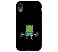 Cute Frog Funny Fitness Gym Workout Weightlifting Custodia per iPhone XR