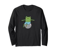 Cute Frog Funny Fitness Gym Workout Weightlifting Maglia a Manica