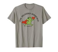 Cute Frog Hero Retro Love Humor Wholesome Romantic Art Maglietta