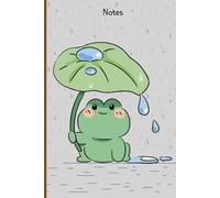 Cute Frog in the Rain Notebook: Adorable Blank Pages for Notes, Journaling & Sketching (6x9, 120 Pages): Blank Notebook with numbered pages