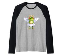Cute Frog Love Cupid Date San Valentino Maglia con Maniche Raglan