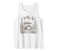 Cute Frog Mushroom Moon Witchy Fairy Grunge Vintage Graphic Canotta